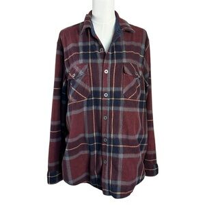 Freedom Foundry Menswear Plaid Fleece Shacket Size Large Unisex Grunge 90s Fall
